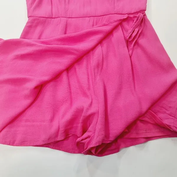 Superdown Karen Wrap Romper in Pink Medium - Image 4