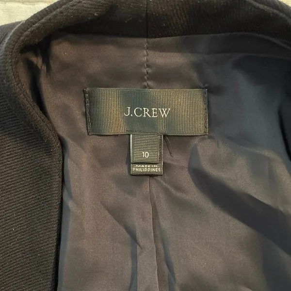 J Crew Size 10 Going Out Blazer Jacket Stretch Twill Black H2743 Slim Cut - Image 5