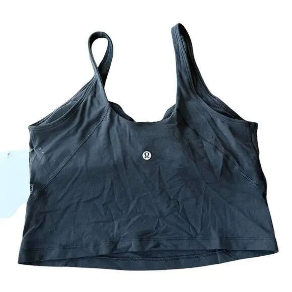 Lululemon Women’s 10 Align Tank Solid Black Fitted Crop Padded Basic Trendy New‎ - Image 3