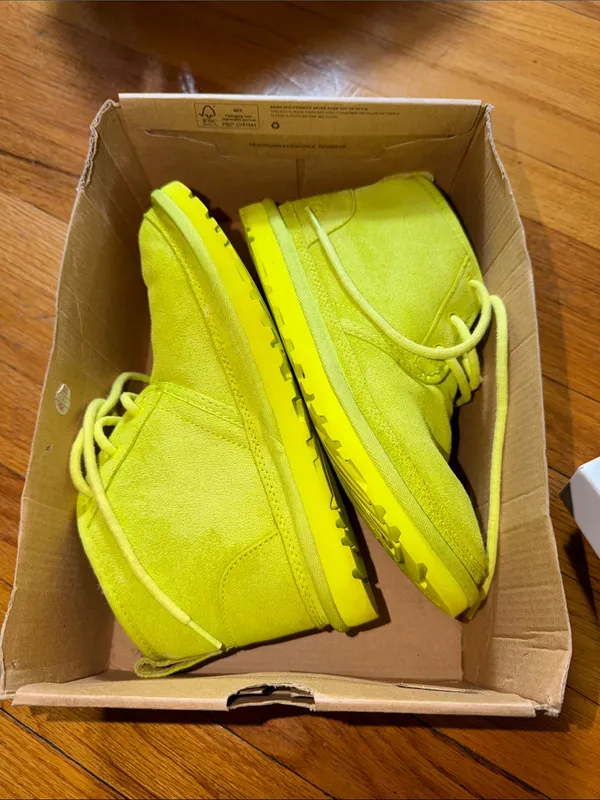 UGG Bright Yellow Suede Lace-Up Ankle Boots - Image 9