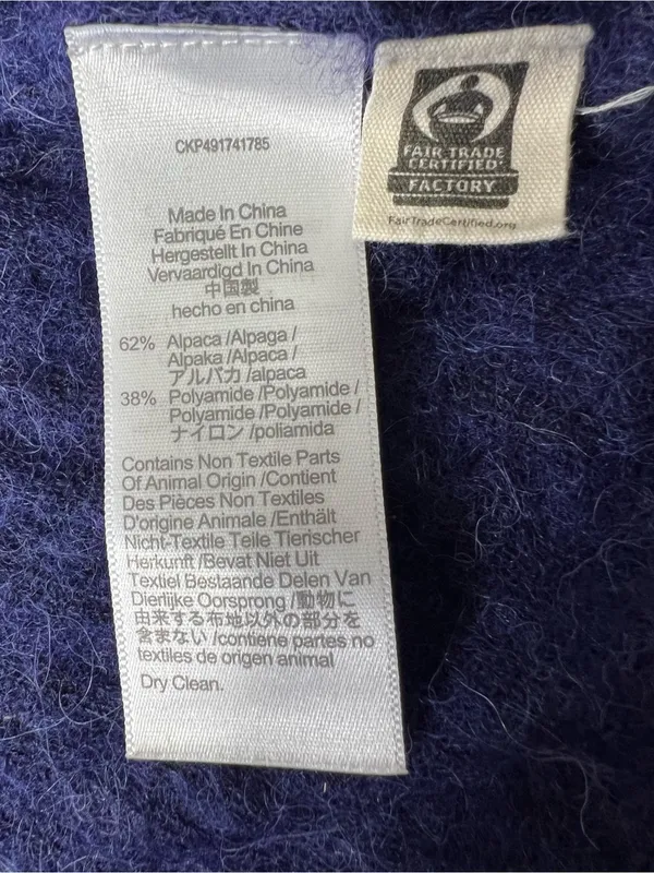 Madewell Blue Ribbed Henley Sweater Size S Alpaca Blend CKP492741785 Long Sleeve - Image 11