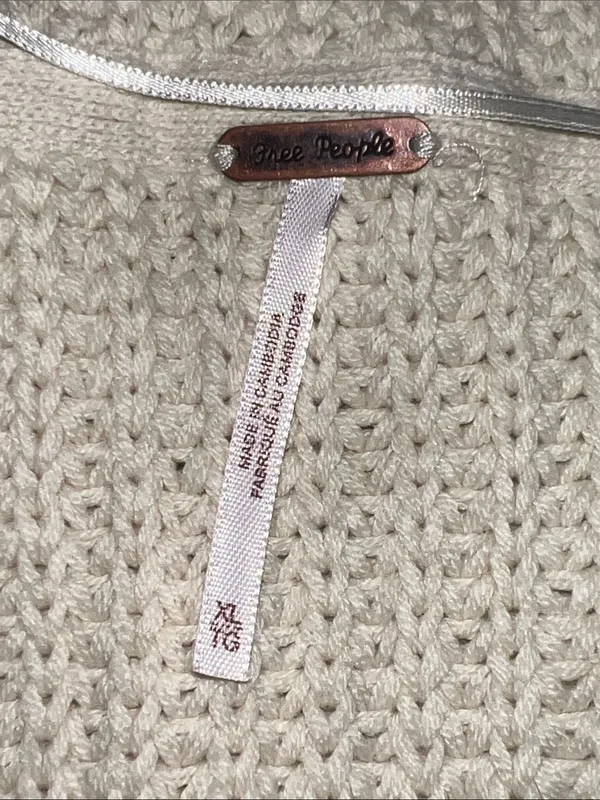 Free‎ People Swim Too Deep Chunky Knit Slouchy Cardigan Boho XL NWT - Image 3