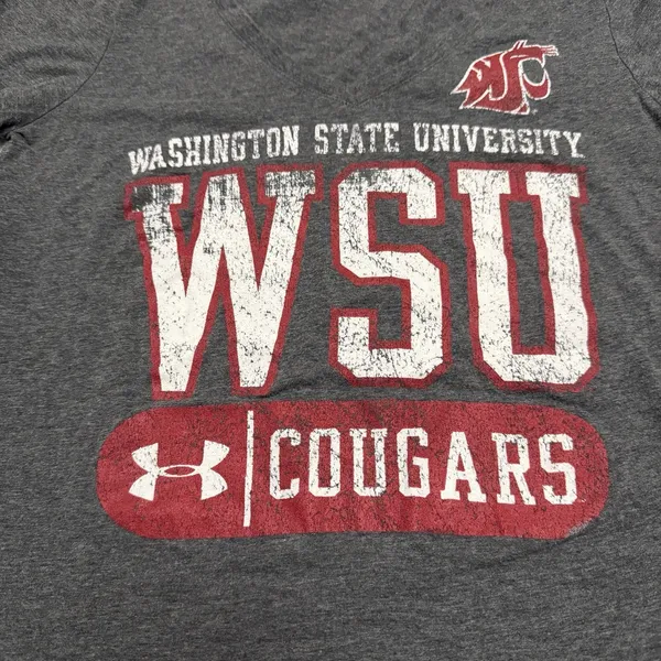Under Armour T-shirt Tee Women's Size Medium WSU Washington Cougars Semi-Fitted‎ - Image 3