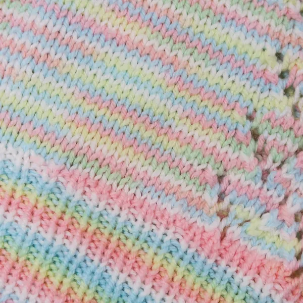 Vintage Homemade Pastel Rainbow Crochet Short Sleeve Sweater Shirt - Image 7
