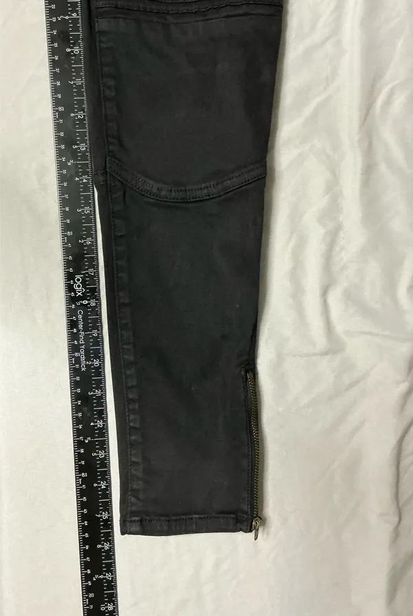 American Eagle Hi-Rise Jegging Size 4 Black Moto Zip - Image 10