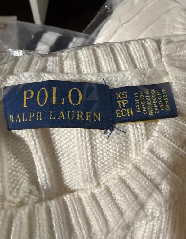 Ralph Lauren off white cable knit sweater Size XS - Image 5