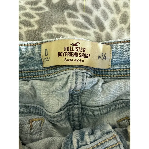 Hollister Low Rise Boyfriend Shorts sz 0 Light Wash Paint Splatter‎ Y2K Festival - Image 2