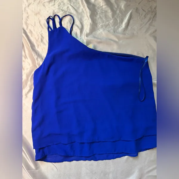 Monteau Blue Asymmetrical Camisole Top - Image 4
