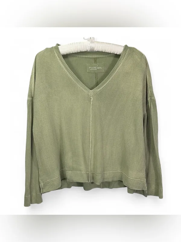 Anthropologie Pilcro Women’s Moira V-Neck Waffle Knit Thermal Top Shirt Size S - Image 3