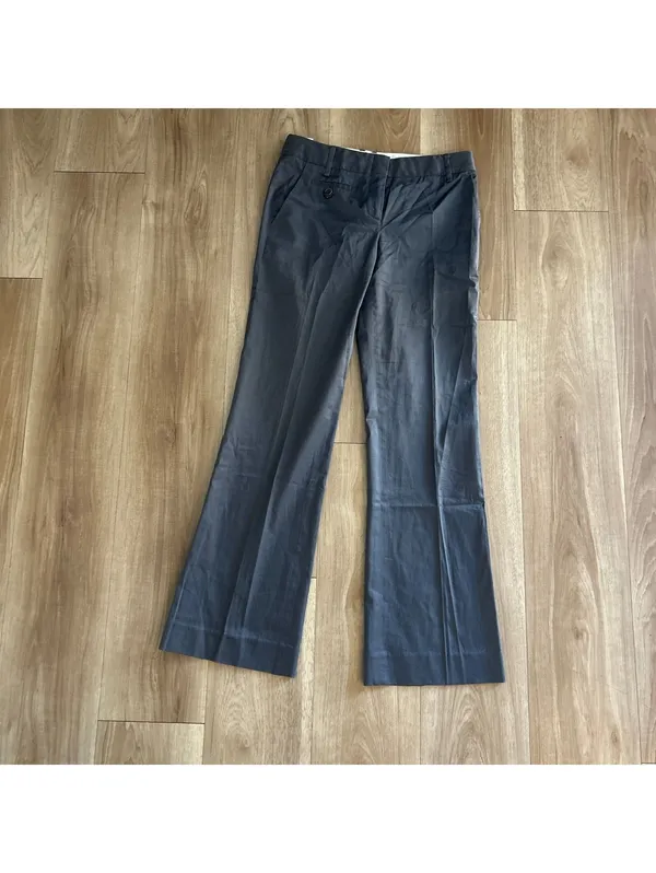 BCBGMaxazria Dark Gray Charcoal Preppy Cotton Dress Pants US0 Bootcut Classic - Image 2