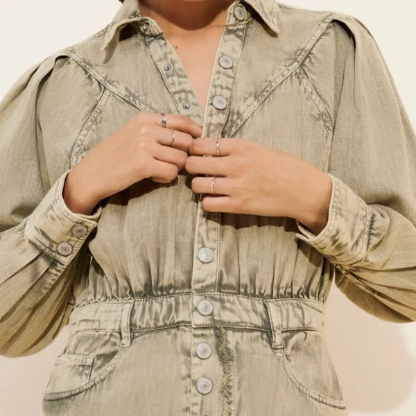 Free People Mad Love‎ Denim Midi Dress size Small BRAND NEW - Image 2