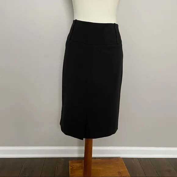 Sharagano Studio Skirt Straight Midi High Waisted Back Split Bet Loops Black - Image 14