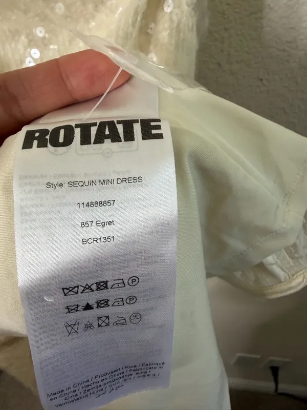NEW Rotate Women's Sequin Mini Dress Egret‎ Off White Women’s Size 4 - Image 11