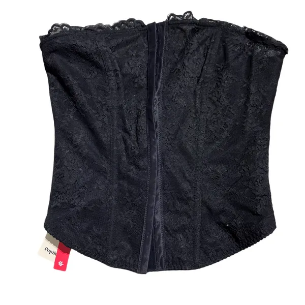 NWT Popilush Lace Corset Bustier Shapewear Top Detachable‎ Straps Black L - Image 6
