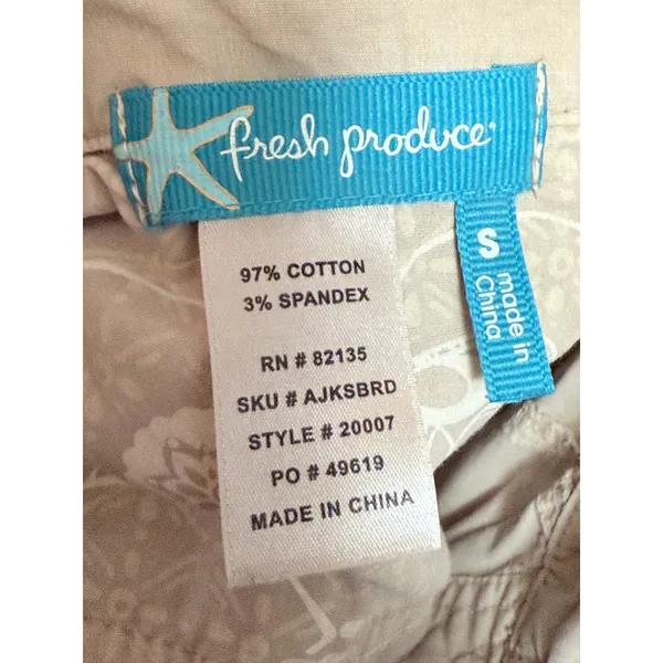 Fresh Produce Utility Jacket Roll Tab Sleeve Beige Small 20007 - Image 4
