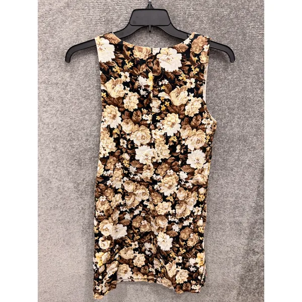 Abercrombie & Fitch Women Dress MT Brown Floral Linen Blend Square Neck Mini - Image 6