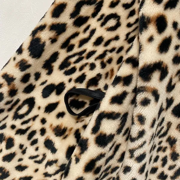 Victoria’s Secret Leopard Print Plush Robe XS/S Open Front Y2K Cozy - Image 5
