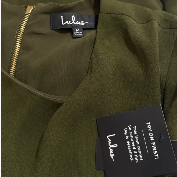 Lulus Shift and Shout Olive Green Shift Dress size Medium NWT - Image 4