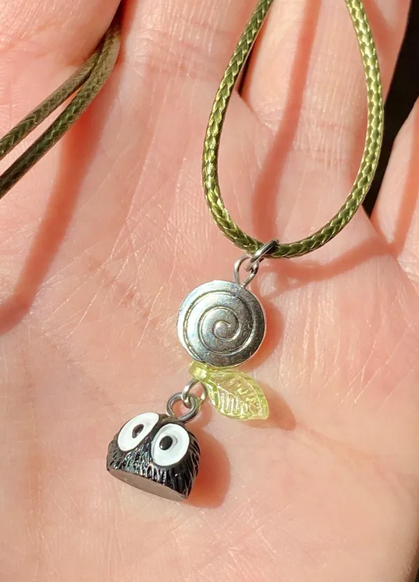Handmade Kawaii fairy cottage style swirl soot necklace 🍃🌀🌳 - Image 3
