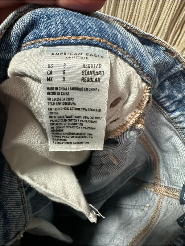 American Eagle Outfitters Light Blue Distressed Boyfriend Jeans - Image 3