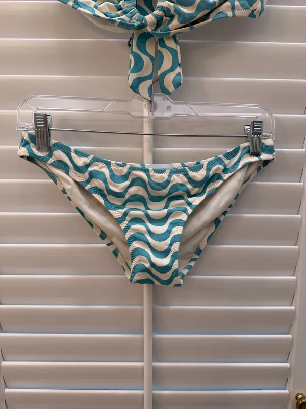 Eberjey Blue Ivory Wave Print Bikini Set Medium - Image 3