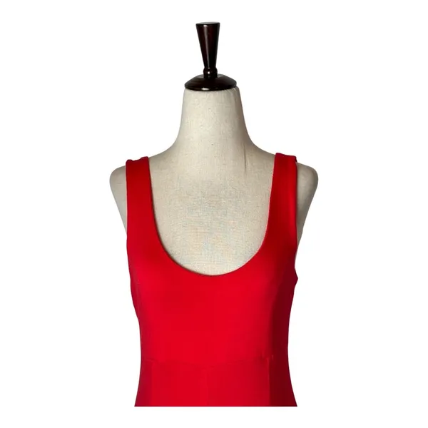 Spencer + Shaw Dress Women XS Red Sleeveless Scoop‎ Neck Fit And Flare Midi - Image 4