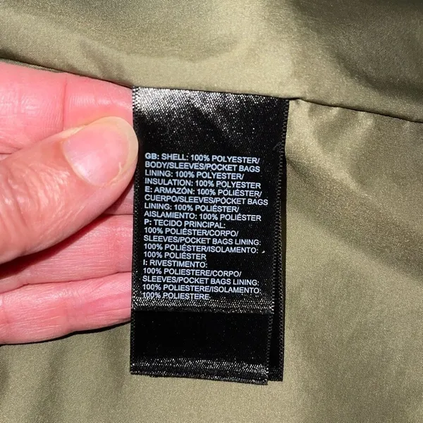 The North Face‎ Quilted Light Weight Jacket Water Resistant Moss Green Medium - Image 8