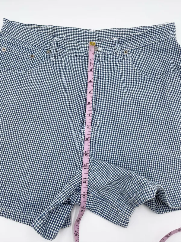 Vintage 90s Y2K Bill Blass Jeans Gingham Denim Mom Shorts Size 12 Cotton Preppy - Image 13