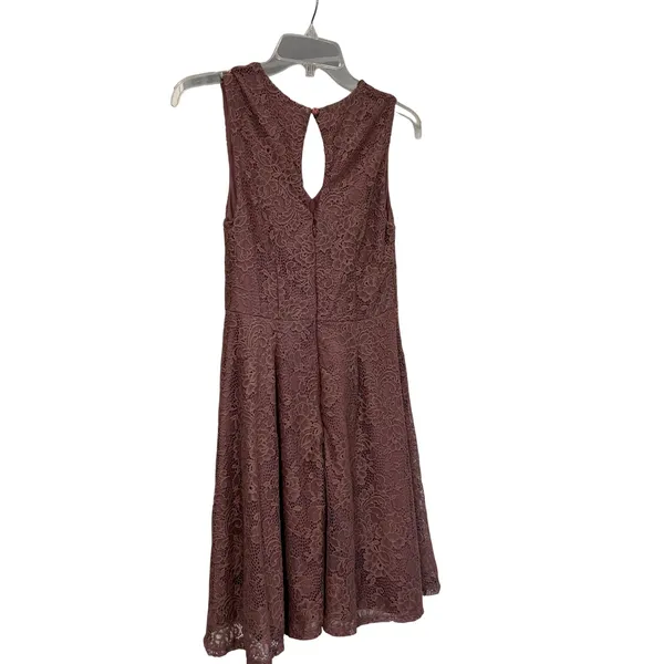 Altar'd State Dali Lace Fit and Flare Dress Pale Mauve V-Neck Keyhole Back NWT M - Image 2