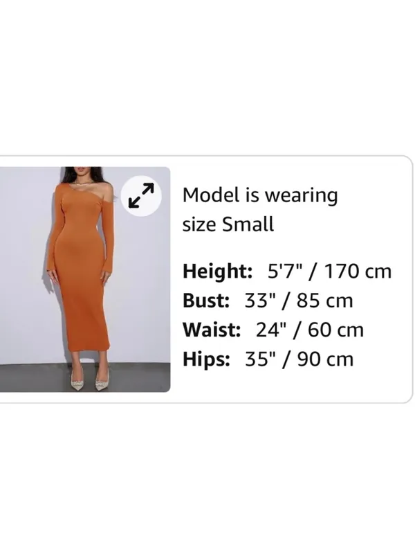 NEW 1 Shoulder Long Sleeve Ribbed Dress Back Slit Bodycon S - Image 6