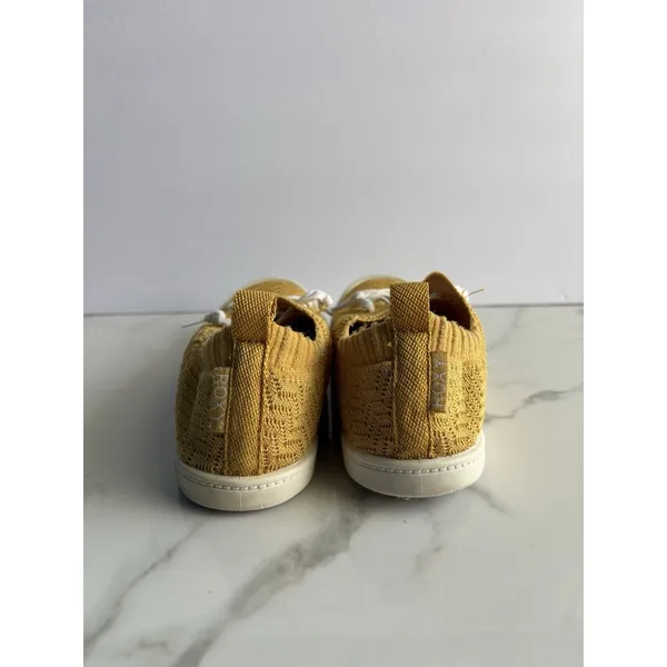Roxy Bayshore Knit Slip On Sneakers Mustard Yellow Boho Beachy Size 6M - Image 3