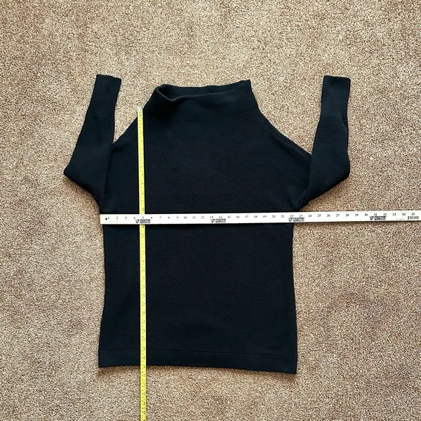 Free People Sweater Womens Sm Mock Neck Knit Pullover Long Sleeve Black Cozy Emo - Image 5