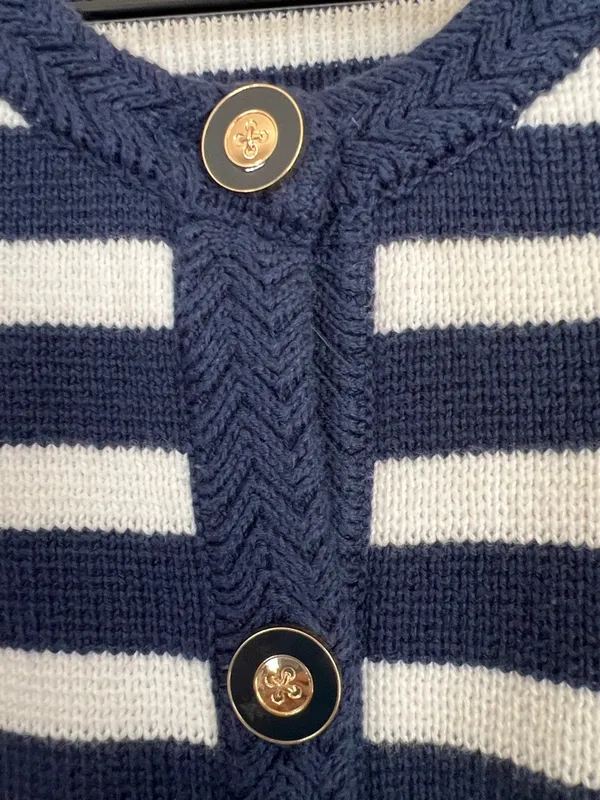J. Crew‎ Striped Lady Jacket Sweater Cotton Sz Medium Nautical EUC - Image 4