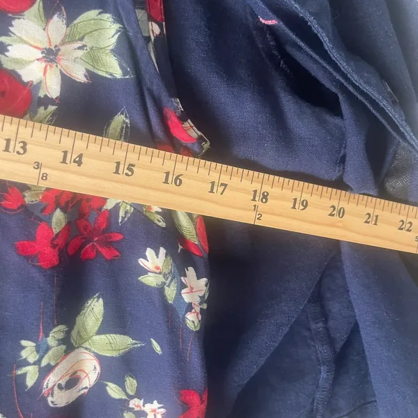 Ease Sport Vintage Size‎ 8 Blue Floral Linen Blend Dress & Cardigan Cottage - Image 10