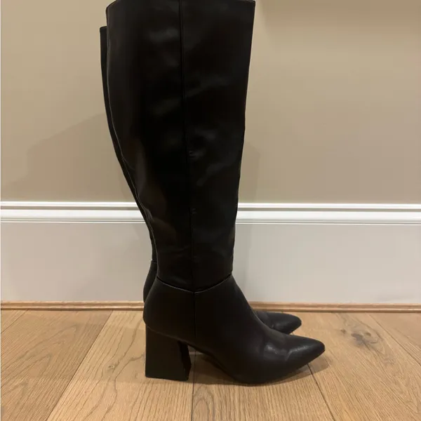 🍁 Journee Landree Wide Calf Black Heeled Boots, Size 11 - Image 11