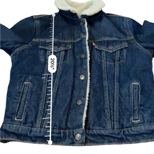 Levi’s Sherpa Trucker‎ Jacket Women’s Size XS Type III Denim Lined Classic Fit - Image 8