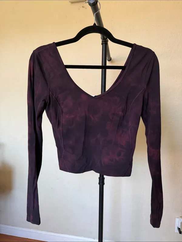 Lululemon Align Long Sleeve Shirt Diamond Dye Cassis Black Sz 4 - Image 3