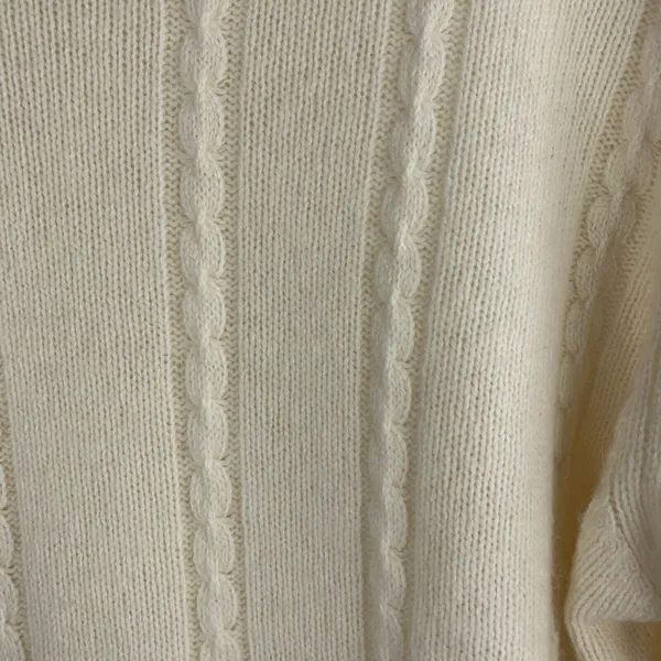 Ann Taylor Loft Size XL Sweater Wool‎ Blend Cable Knit Long Sleeve Cream Women’s - Image 4