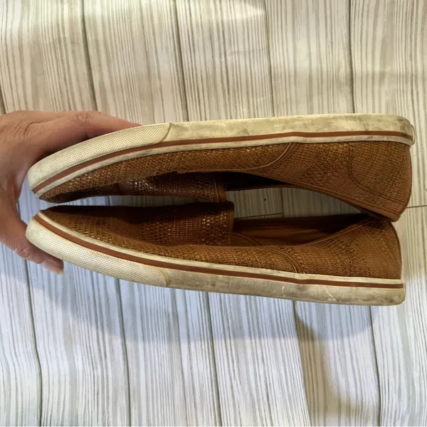 Ralph Lauren Womens Janis 8.5 Tan Slip On Women Loafer Sneaker Woven - Image 3