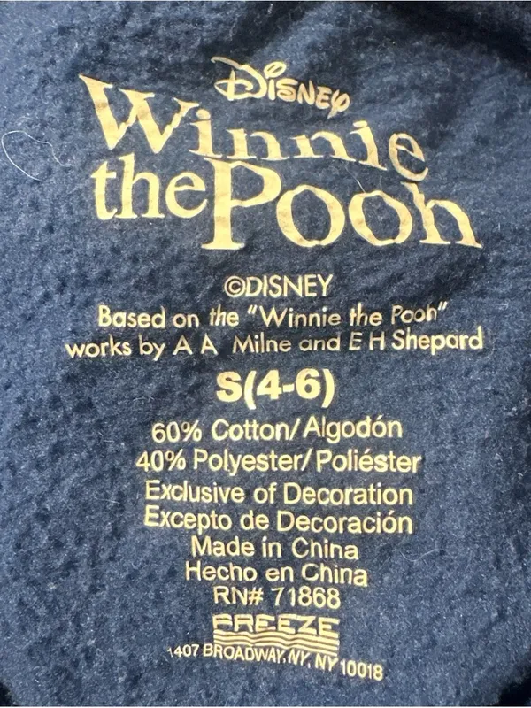 Disney H97. Blue Winnie the Pooh Graphic Hoodie Sweatshirt size small - Image 4