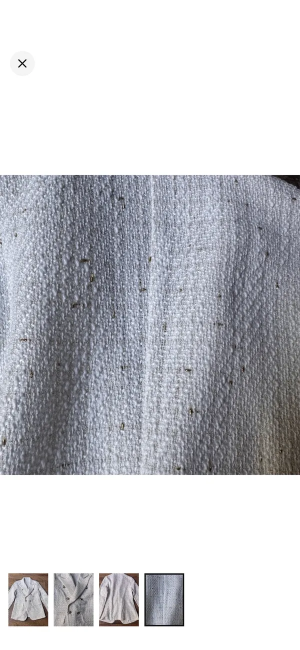 NWOT SHEIN Cream Bouclé Double-Breasted Blazer | Gold Buttons | Size S - Image 5