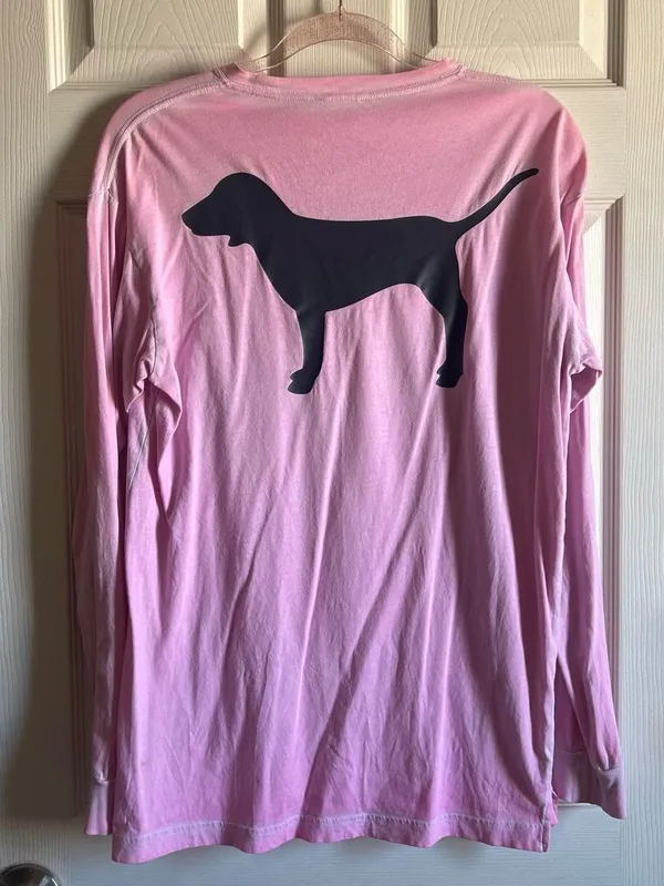 PINK Victoria's Secret Pink Cotton Long Sleeve Pocket Tee - Image 5