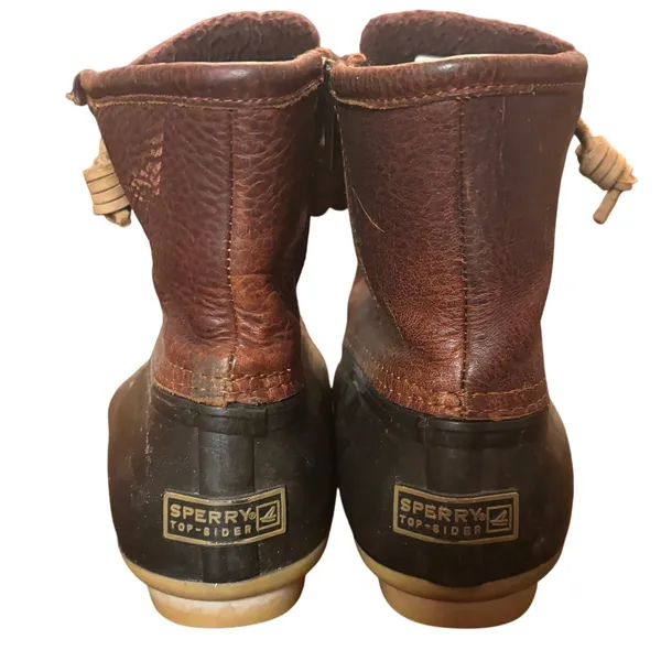 Sperry Top Sider Waterproof Duck Boot Women's Size‎ 7.5 Leather Rubber Brown - Image 3