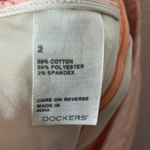 Dockers Vintage Women Size 2 Skort Peach Check Plaid Golf Athleisure Zip Pockets - Image 6