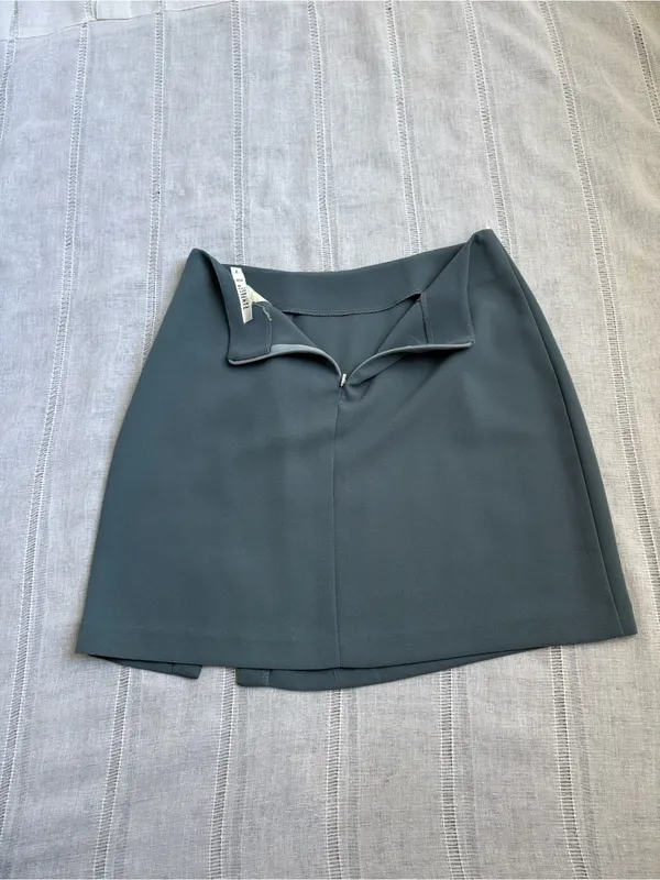 Rampage Vintage Muted Blue Mini Skirt with Side Slit - Image 8