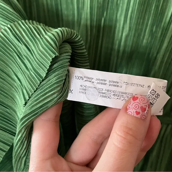 Zara Bright Green Ruffle Sleeve Ribbed Blouse - Image 5