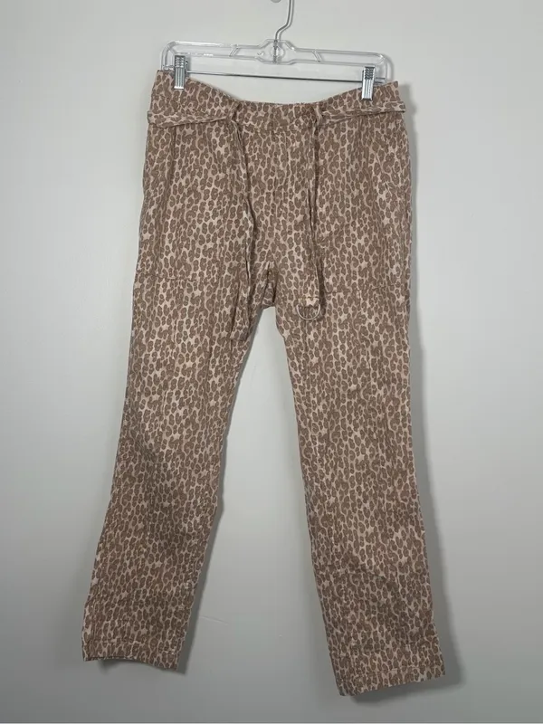 Anthropologie The Wanderer Leopard Print Cargo Pants Size 30 Belted Utility - Image 2
