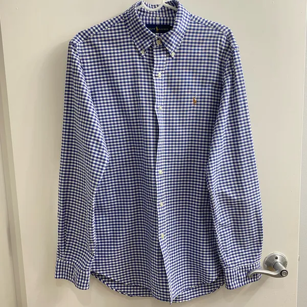 Ralph Lauren Blue Gingham Button-Down Shirt - Image 2