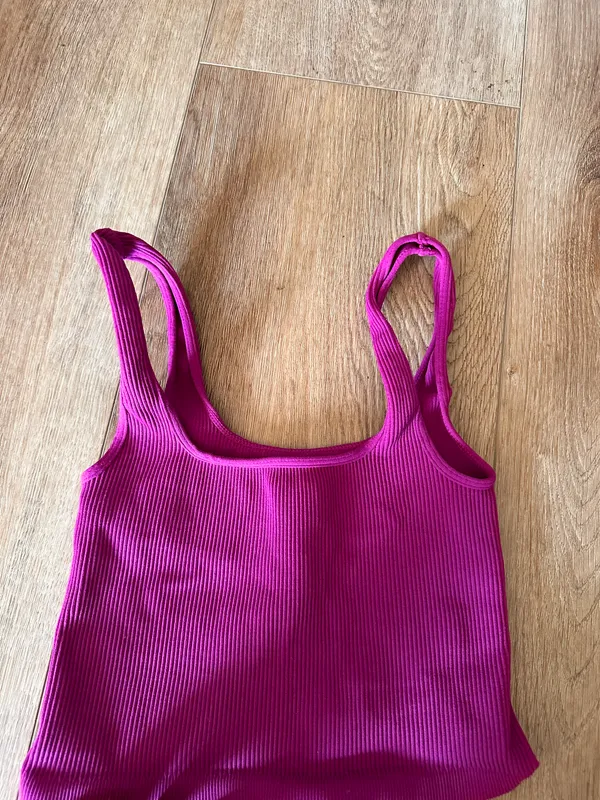 Free People Ruched Purple Crop Top - Image 3