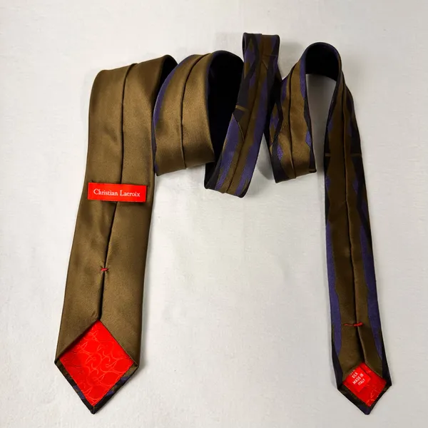 Christian Lacroix Men's Tie Vintage Silk Classic Geometric Multicolor - Image 9